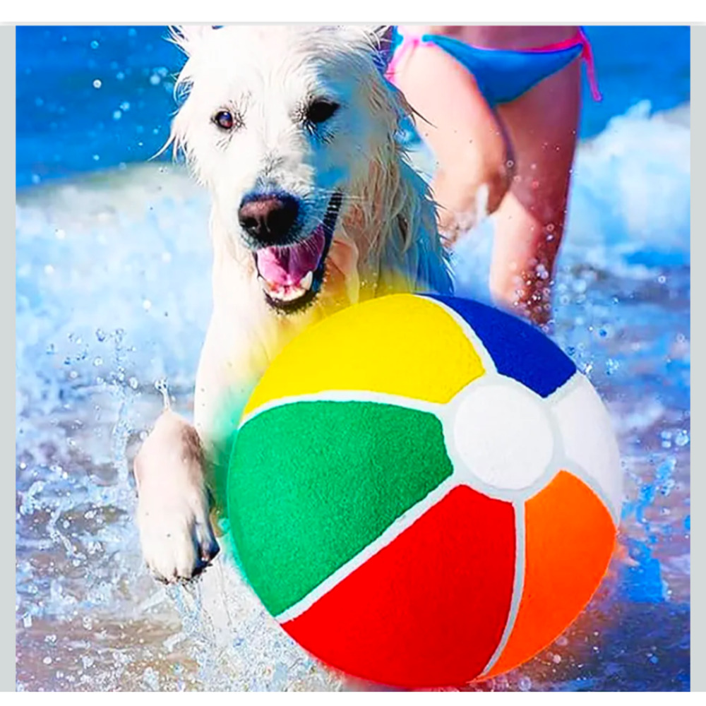 2 Pc Dog Water Toys Giant Pet 9.5 Beach Ball Pool Toy
